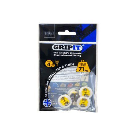 Kotvicí prvky pro sádrokartony, Plastové, Ocel, žlutá GP154, průměr otvoru: 15 mm, délka: 160 mm Gripit