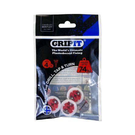 Kotvicí prvky pro sádrokartony, Plastové, Ocel, Červená GP184, průměr otvoru: 18 mm, délka: 160 mm Gripit