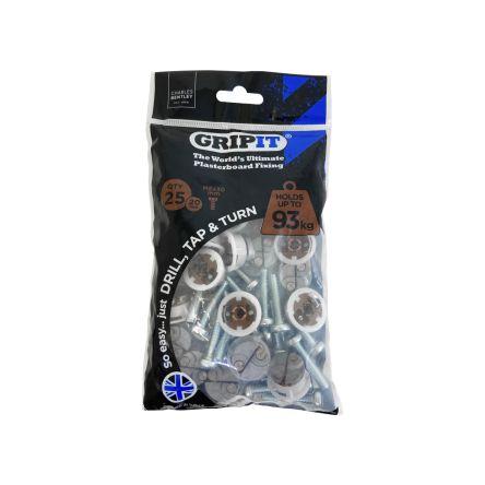 Kotvicí prvky pro sádrokartony, Plastové, Ocel, hnědá GP2025, průměr otvoru: 20 mm, délka: 225 mm Gripit