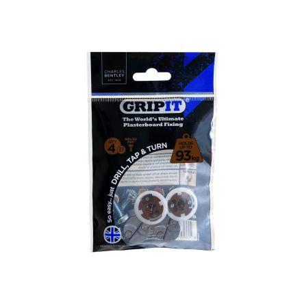 Kotvicí prvky pro sádrokartony, Plastové, Ocel, hnědá GP204, průměr otvoru: 20 mm, délka: 160 mm Gripit