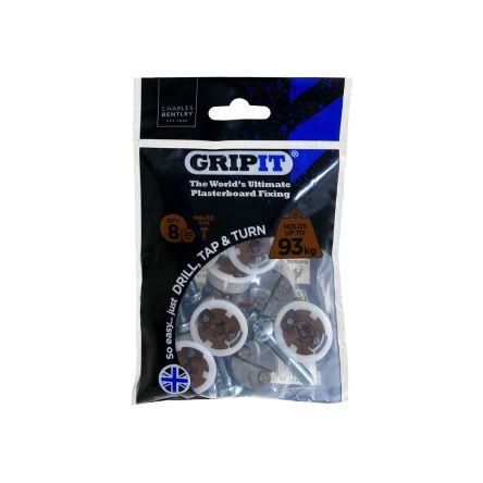 Kotvicí prvky pro sádrokartony, Plastové, Ocel, hnědá GP208, průměr otvoru: 20 mm, délka: 225 mm Gripit