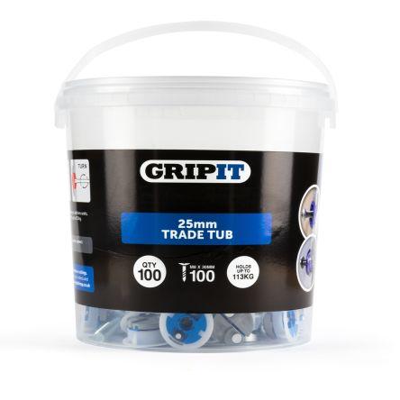 Kotvicí prvky pro sádrokartony, Plastové, Ocel, Modrá GP25100, průměr otvoru: 25 mm, délka: 170 mm Gripit
