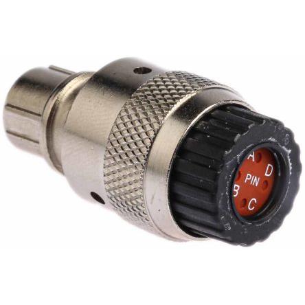 Kulatý konektor, počet kontaktů: 4, Kabel, velikost: Standard ITT Cannon, pohlaví kontaktu: Vnější, orientace těla: