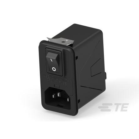 TE Connectivity Filtr IEC 3A, řada: HP C14 Vnější, Zacvakávací montáž 5 x 20 mm 2 póly, 50Hz, 60 Hz Nasazovací, 40 °C 1,