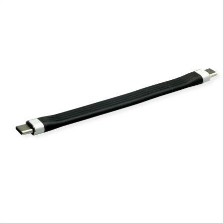 Roline Kabel USB Vnější, A: USB typu C, 110 mm Vnější, Černá, B: USB typu C