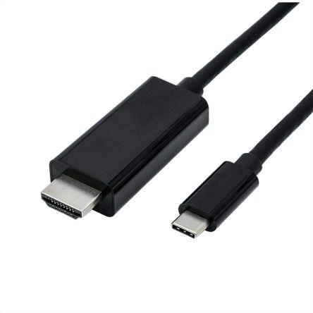 Roline Kabel USB Vnější, A: USB typu C, 3 m Vnější, Černá, B: HDMI