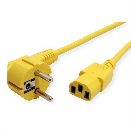 Napájecí kabel 1.8 m, Žlutá, A: CEE 7/7, B: IEC C13, 250V ac Roline