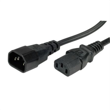 Napájecí kabel 3 m, A: IEC C14, B: IEC C13, 250V ac Roline