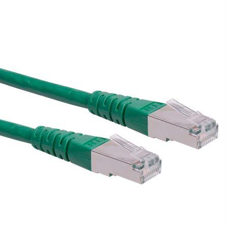 Roline Kat6 Ethernetové kabely, řada: 21.15, Zelená, Polyvinylchlorid 500 mm, typ pláště: S/FTP Stíněný