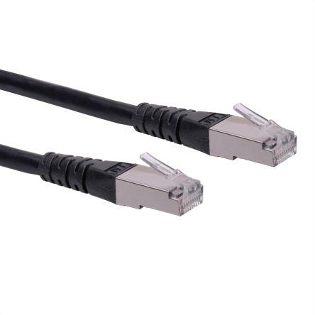 Roline Kat6 Ethernetové kabely, řada: 21.15, Černá, Polyvinylchlorid 1 m, typ pláště: S/FTP Stíněný