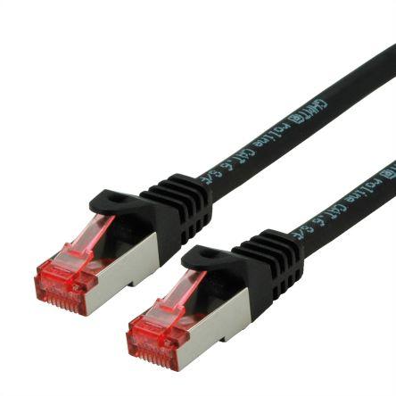 Roline Cat6a Ethernetové kabely, řada: Cat6, Černá, Nízko dýmivý bezhalogenový 1.5 m, typ pláště: S/FTP Stíněný
