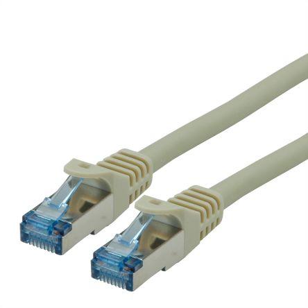 Roline Cat6a Ethernetové kabely, řada: 21.15, Šedá, Nízko dýmivý bezhalogenový 1.5 m, typ pláště: S/FTP Stíněný