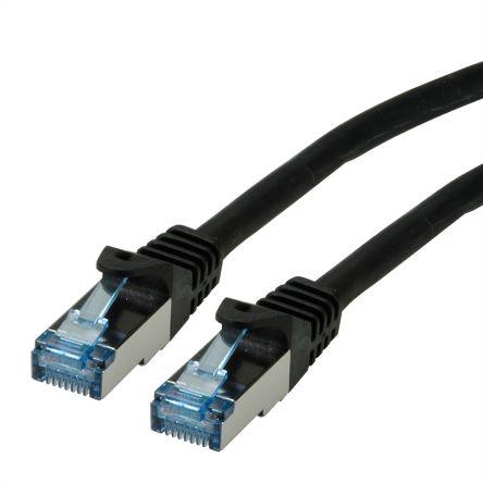 Roline Cat6a Ethernetové kabely, řada: Cat6a, Černá, Nízko dýmivý bezhalogenový 1.5 m, typ pláště: S/FTP Stíněný