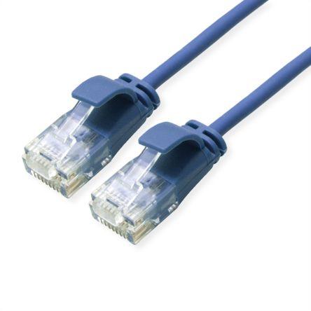 Roline Cat6a Ethernetové kabely, řada: 21.15, Modrá, Nízko dýmivý bezhalogenový 5 m 8, typ pláště: Nestíněný Nestíněný