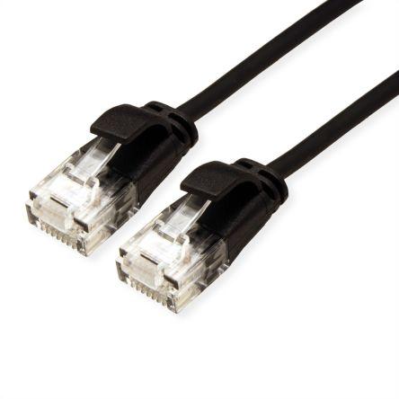 Roline Cat6a Ethernetové kabely, řada: 21.15, Černá, Nízko dýmivý bezhalogenový 1 m 8, typ pláště: Nestíněný Nestíněný