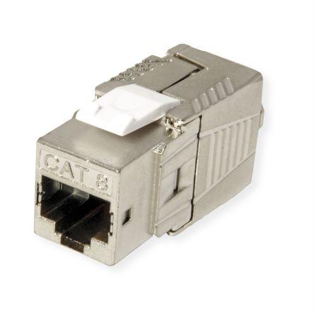 Roline Konektor RJ45, řada: RJ45 Keystone Jack Vnitřní Cat8, počet cest: 1, Rovný, Montáž na propojovací panel Stíněné,