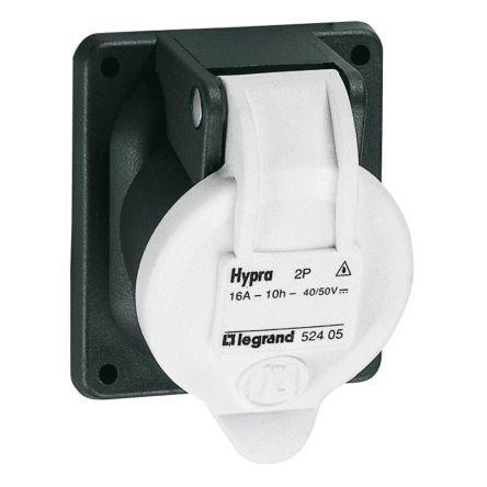 Legrand Průmyslový napájecí konektor, řada: HYPRA, IP44, formát pólů: 2P barva Bílá, 50V 16A