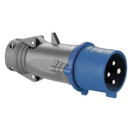 Legrand Průmyslový napájecí konektor, řada: HYPRA, IP44, formát pólů: 3P+PE, orientace těla: Rovný barva Modrá, 250V 32A