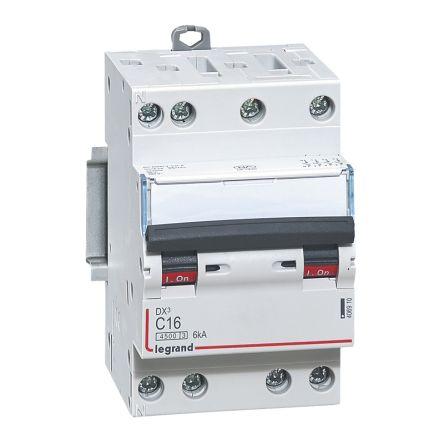 Legrand Jistič, rozsah: DX3 4pólový 16A vypínací výkon 6 kA, charakteristika: Typ C, rozsah: DX3 400V ac 400 V dc