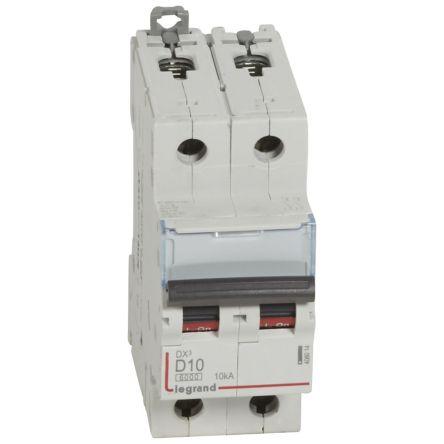 Legrand Jistič 2pólový 10A vypínací výkon 10 kA, charakteristika: Typ D 400V ac 400 V dc