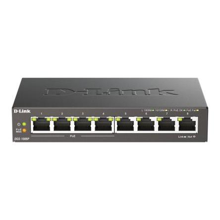 Gigabitový switch, model: 8-Port Gigabit PoE Unmanaged Desktop Switch 8portový D-Link Neřízený Napájení přes síť