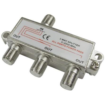 RS PRO Rozbočovač RF, počet zástrček: 1, provozní frekvence: 3, Konektor F/konektor F