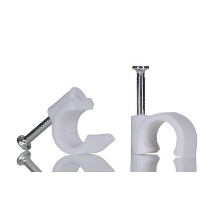 Kabelová spona pro průměr svazku 10 mm Ocel, Polyetylen Bílá Samolepicí RS PRO
