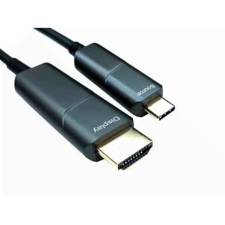 RS PRO Kabel USB Vnější, A: USB typu C, 20 m Vnější, Černá, B: HDMI