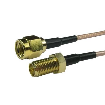 Koaxiální kabel, řada: RS PRO Reverzní SMA, Černá 1 m 50 Ω RS PRO S koncovkou