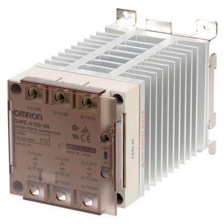 Omron Polovodičové relé 15 A DIN lišta/šroub 3PST-NO 528 V ac G3PE-515B-3N 12-24VDC 24V dc