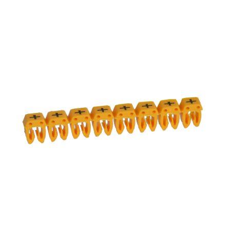 Označovač kabelu, řada: CAB 3 S příchytkou barva Černá Legrand Žlutá Znamek plus + 3.8 mm 0 382 92