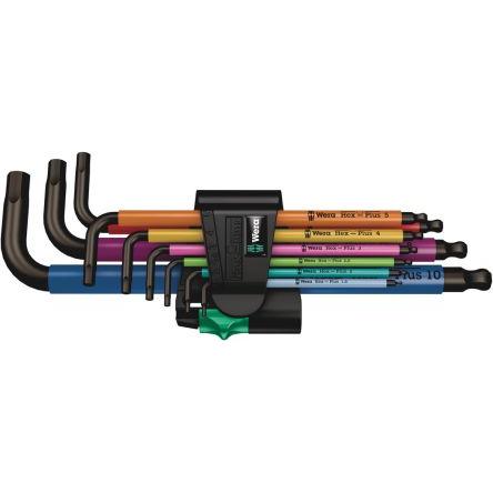 Sada šestihranných klíčů, počet kusů: 9 tvar L Metrické Krátké rameno rameno 10 mm, 1.5 mm, 2.5 mm, 2 mm, 3 mm, 4 mm, 5