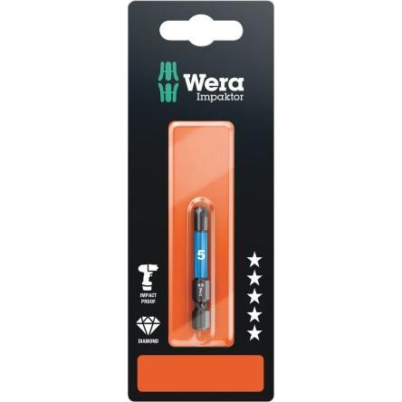 Wera Bit šroubováku, typ hlavice: Šestihranný, Šestihran, 1/4 in, 50 mm, celková délka: 50 mm, počet kusů: 5