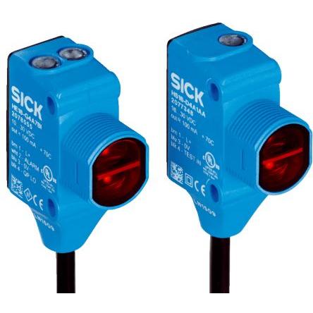 SICK Fotoelektrický snímač, řada: HSE18 Laserové světlo Válcový Kabel, výstup: PnP Jednocestný IP67