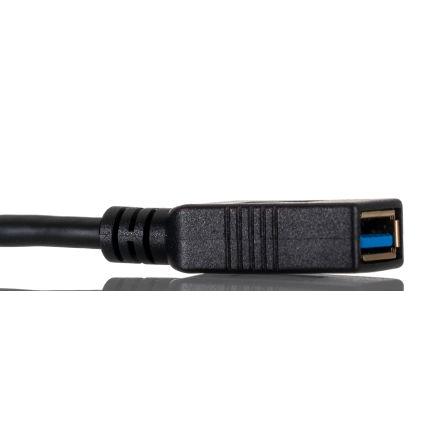 RS PRO USB adaptér Vnitřní, A: USB typu C, 500 mm Vnitřní, Černá, B: USB typu A