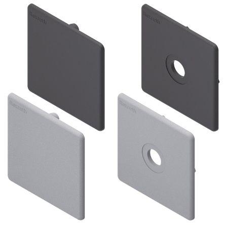 Bosch Rexroth Čtvercová krytka, Polypropylen barva Šedá, pasuje do profilu: 90 x 90 mm, pasuje do drážky : 10 mm