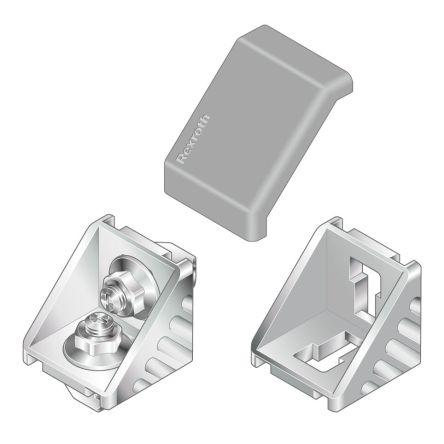Bosch Rexroth Víčko rohového držáku, Polypropylen barva Šedá, pasuje do profilu: 40 x 40 mm
