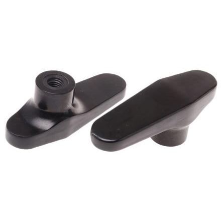 Upínací knoflík Duroplast barva Černá 1ramenné M6 RS PRO Otvor se závitem