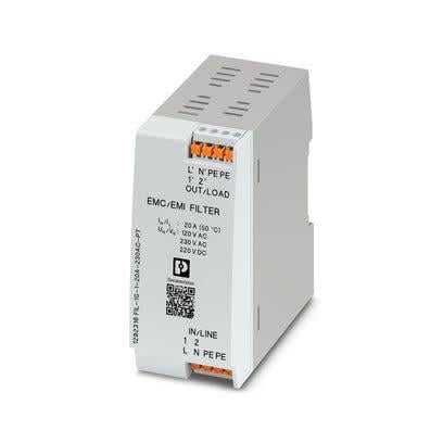 Filtr EMC, 470 nF, 230V ac, 50Hz, 60 Hz, Lišta DIN 5 mH, Zatlačovací, 20 A, počet fází: 1, 200 μA, Phoenix Contact, 940