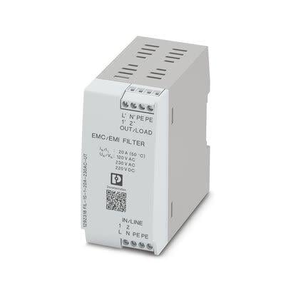 Filtr EMC, 470 nF, 230V ac, 50Hz, 60 Hz, Lišta DIN 5 mH, Šroubový spoj, 20 A, počet fází: 1, 200 μA, Phoenix Contact,