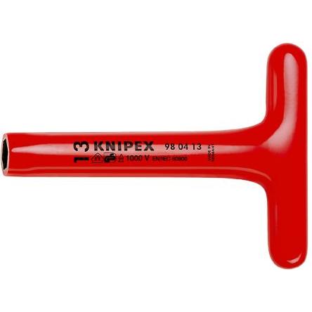 Ovladač matic s T-rukojetí Šestihranný 17 mm Knipex Splňuje normu VDE/1000V, celková délka: 300mm