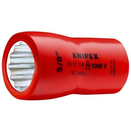 Zásuvka 3/8 in pohon 45689 in Šestihran Šestihran Splňuje normu VDE/1000V, celková délka: 44mm Knipex