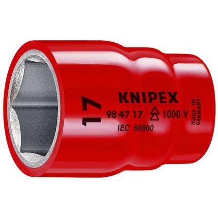 Zásuvka 1/2 in pohon 1/2 in 6 bodů Šestihran Splňuje normu VDE/1000V, celková délka: 61mm Knipex