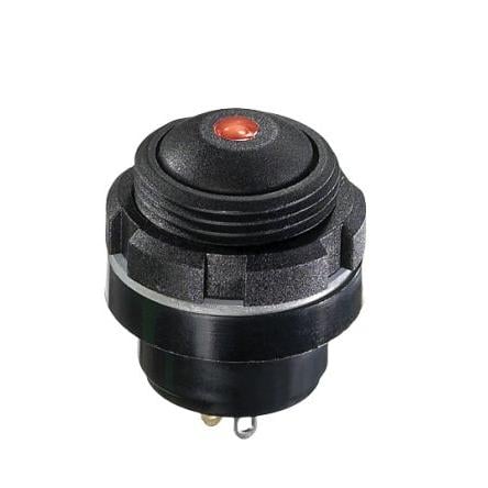 APEM Tlačítkový spínač, řada: IZ IP67 1 NO Panel Okamžité Osvětlené 15 mm 4A, barva LED: Modrá 48 V dc 48 V ac