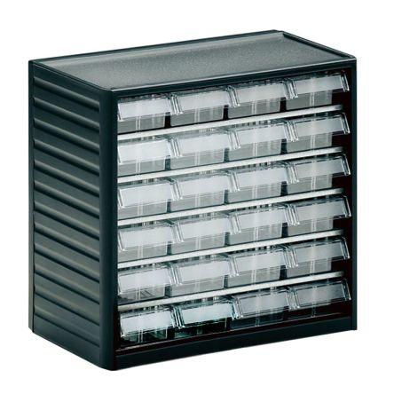 Skladovací jednotka se zásuvkami 24 Šedá Polypropylen 290 mm x 310mm x 180 mm Treston