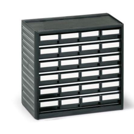 Skladovací jednotka se zásuvkami 24 Černá Polovodivý polypropylen 290 mm x 310mm x 180 mm Treston