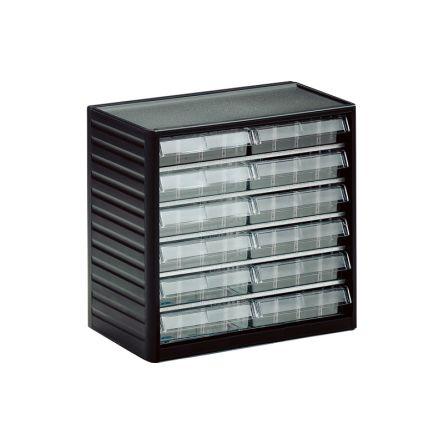 Skladovací jednotka se zásuvkami Šedá Polypropylen Průhledné zásuvky 290 mm x 310mm x 180 mm Treston