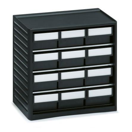 Skladovací jednotka se zásuvkami Černá Polypropylen 290 mm x 310mm x 180 mm Treston