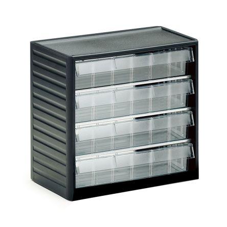 Skladovací jednotka se zásuvkami Šedá Polypropylen Průhledné zásuvky 290 mm x 310mm x 180 mm Treston