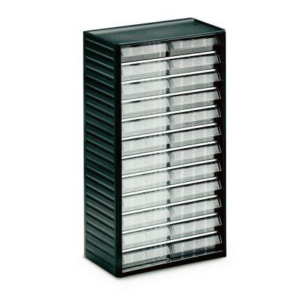 Skladovací jednotka se zásuvkami 24 Šedá Polypropylen Průhledné zásuvky 550 mm x 310mm x 180 mm Treston
